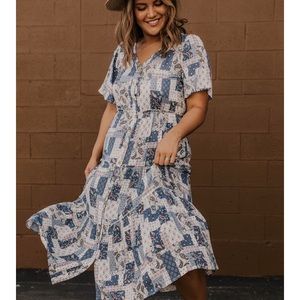 Roolee patchwork dress NWT